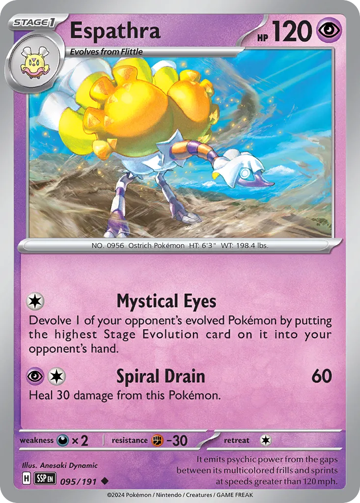 Espathra 095/252 — Surging Sparks (English Pokémon TCG card)