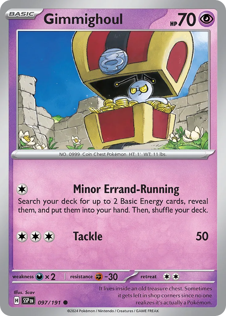 Gimmighoul 097/252 — Surging Sparks (English Pokémon TCG card)