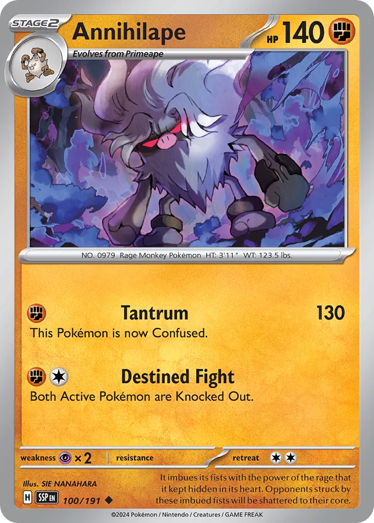 Annihilape 100/252 — Surging Sparks (English Pokémon TCG card)