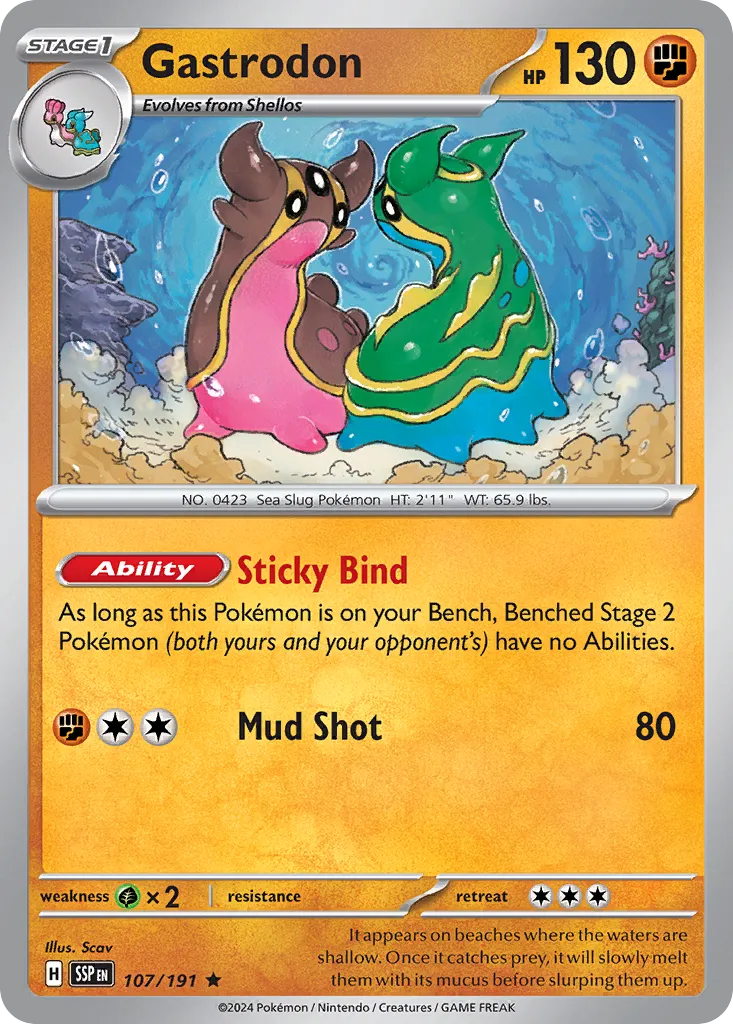 Gastrodon 107/252 — Surging Sparks (English Pokémon TCG card)