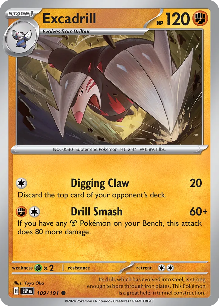Excadrill 109/252 — Surging Sparks (English Pokémon TCG card)