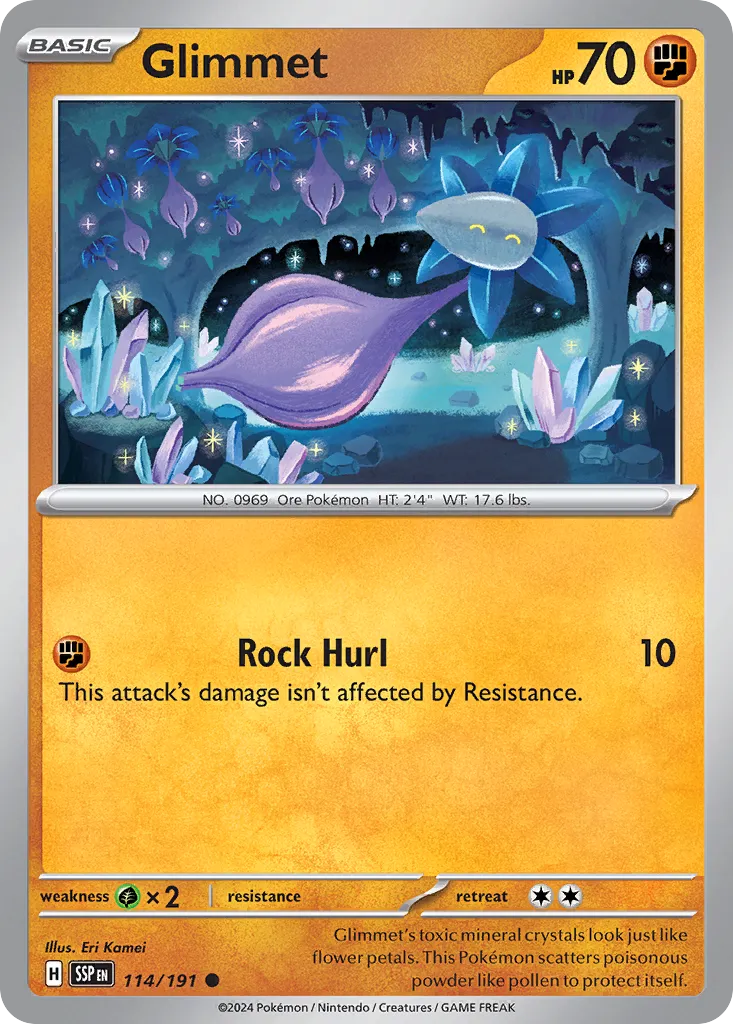 Glimmet 114/252 — Surging Sparks (English Pokémon TCG card)