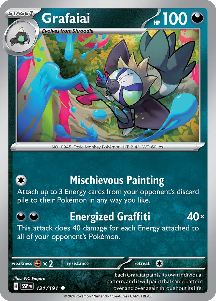 Grafaiai 121/252 — Surging Sparks (English Pokémon TCG card)