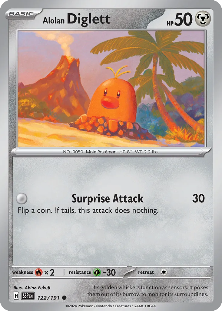 Alolan Diglett 122/252 — Surging Sparks (English Pokémon TCG card)
