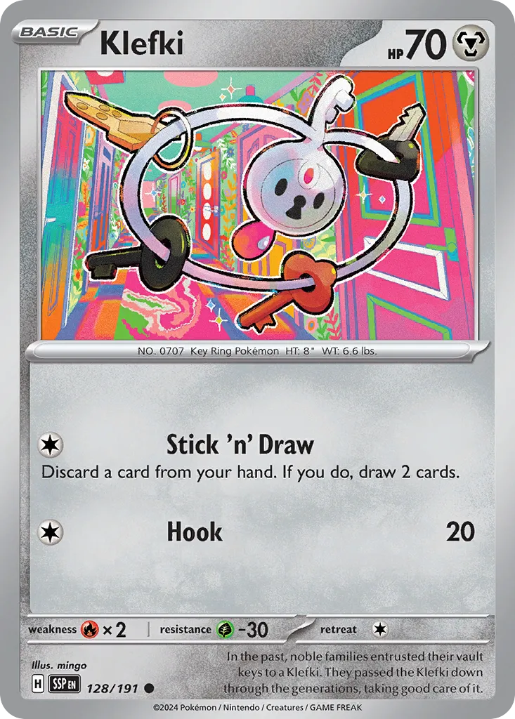 Klefki 128/252 — Surging Sparks (English Pokémon TCG card)