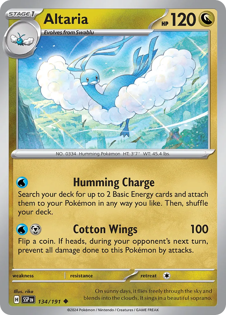 Altaria 134/252 — Surging Sparks (English Pokémon TCG card)