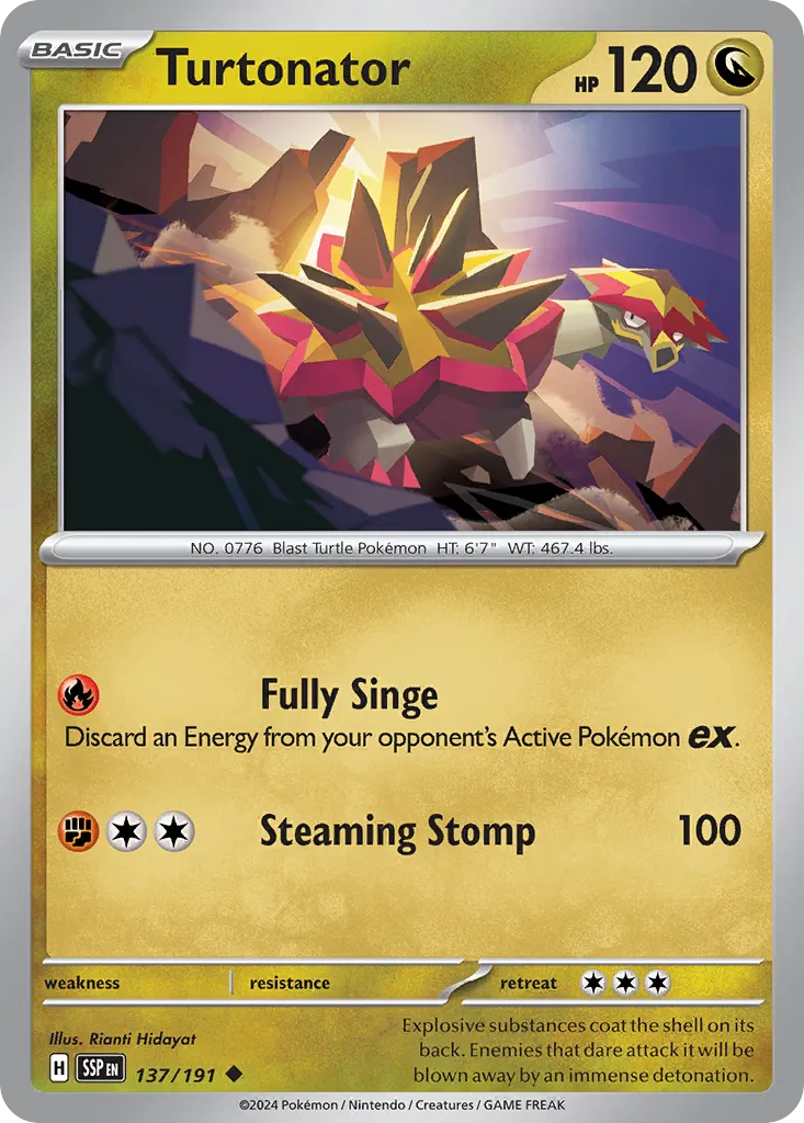 Turtonator 137/252 — Surging Sparks (English Pokémon TCG card)