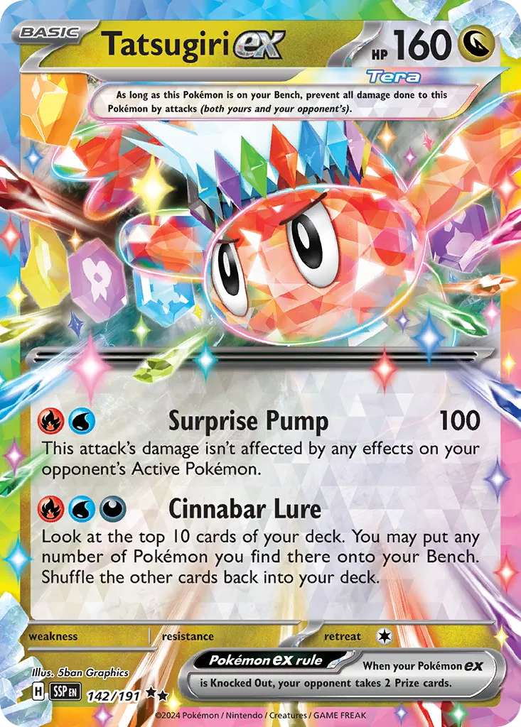 Tatsugiri ex 142/252 — Surging Sparks (English Pokémon TCG card)