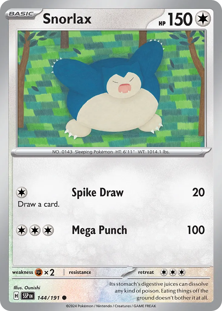 Snorlax 144/252 — Surging Sparks (English Pokémon TCG card)