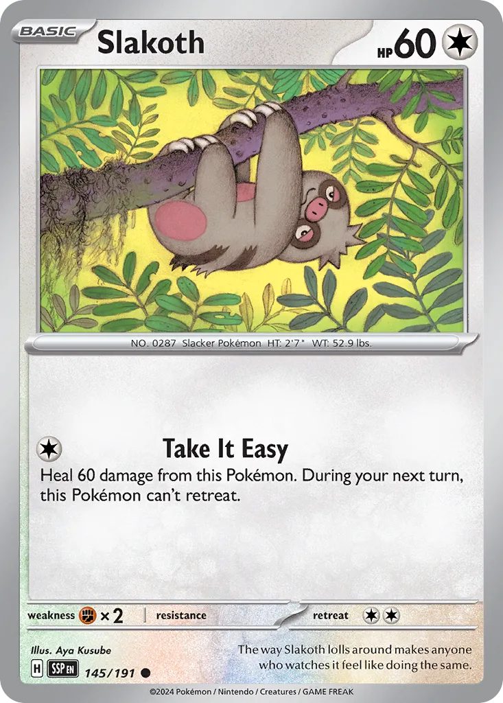 Slakoth 145/252 — Surging Sparks (English Pokémon TCG card)