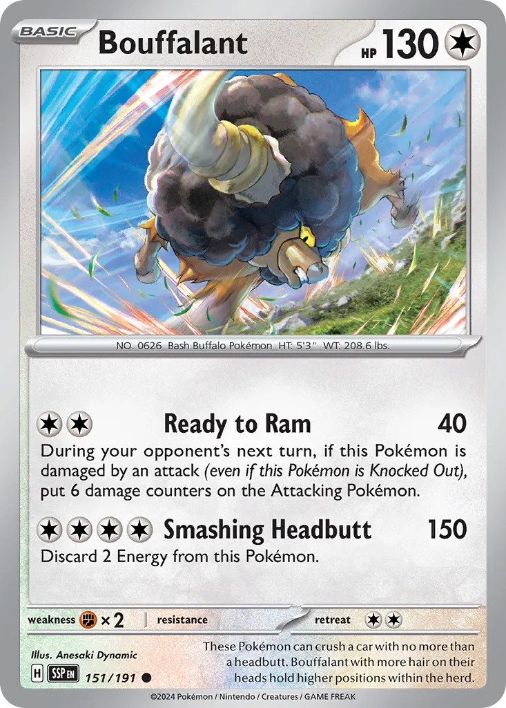 Bouffalant 151/252 — Surging Sparks (English Pokémon TCG card)