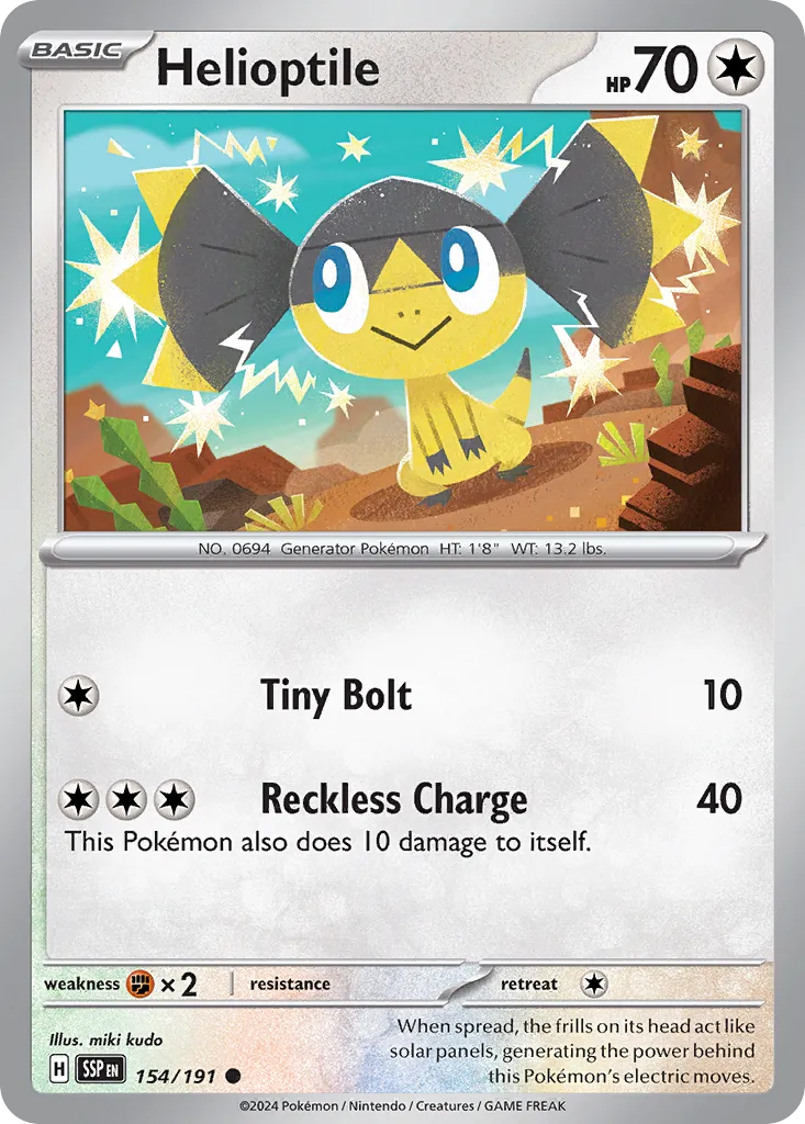 Helioptile 154/252 — Surging Sparks (English Pokémon TCG card)