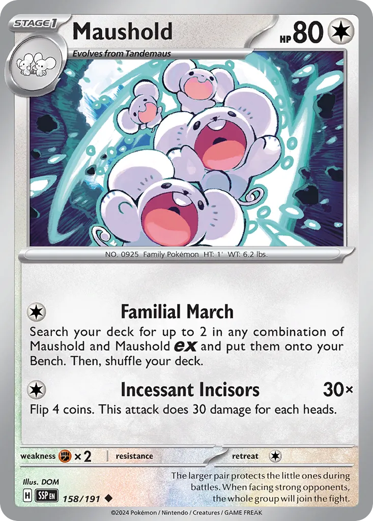 Maushold 158/252 — Surging Sparks (English Pokémon TCG card)