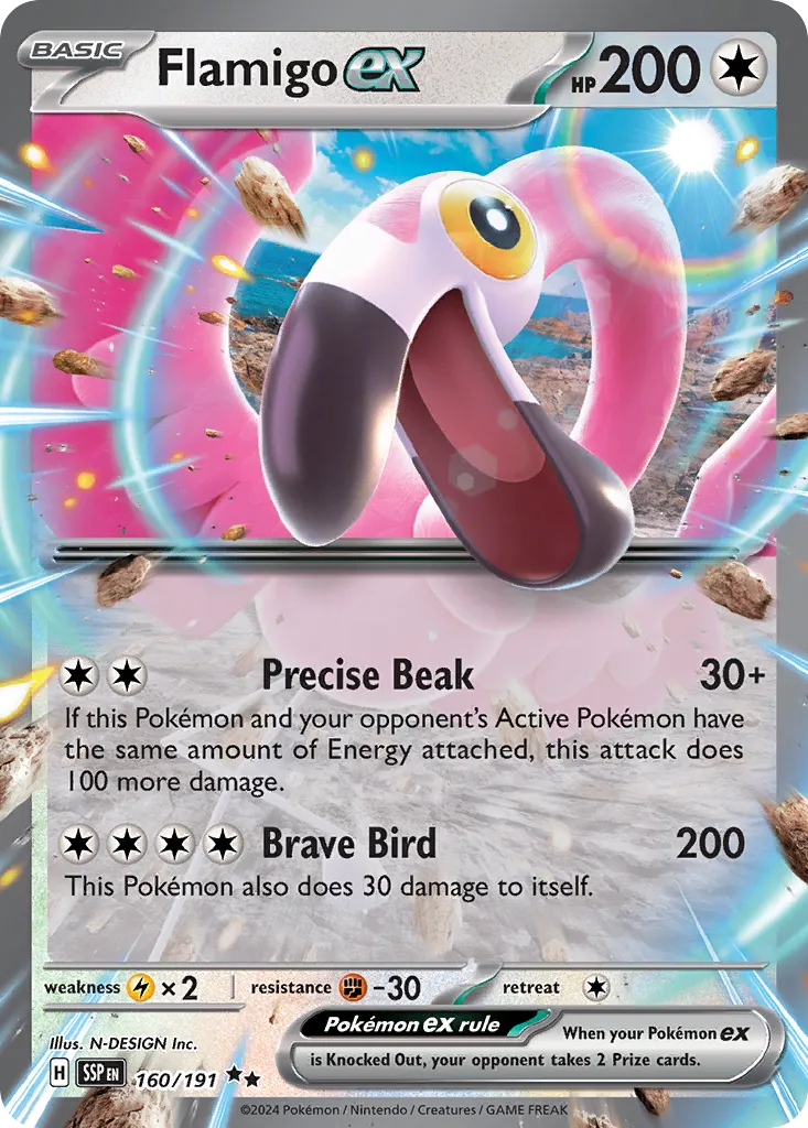 Flamigo ex 160/252 — Surging Sparks (English Pokémon TCG card)