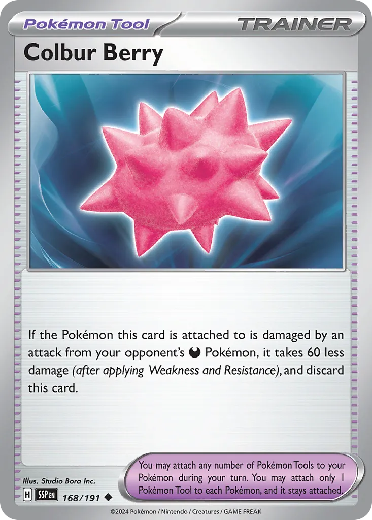 Colbur Berry 168/252 — Surging Sparks (English Pokémon TCG card)