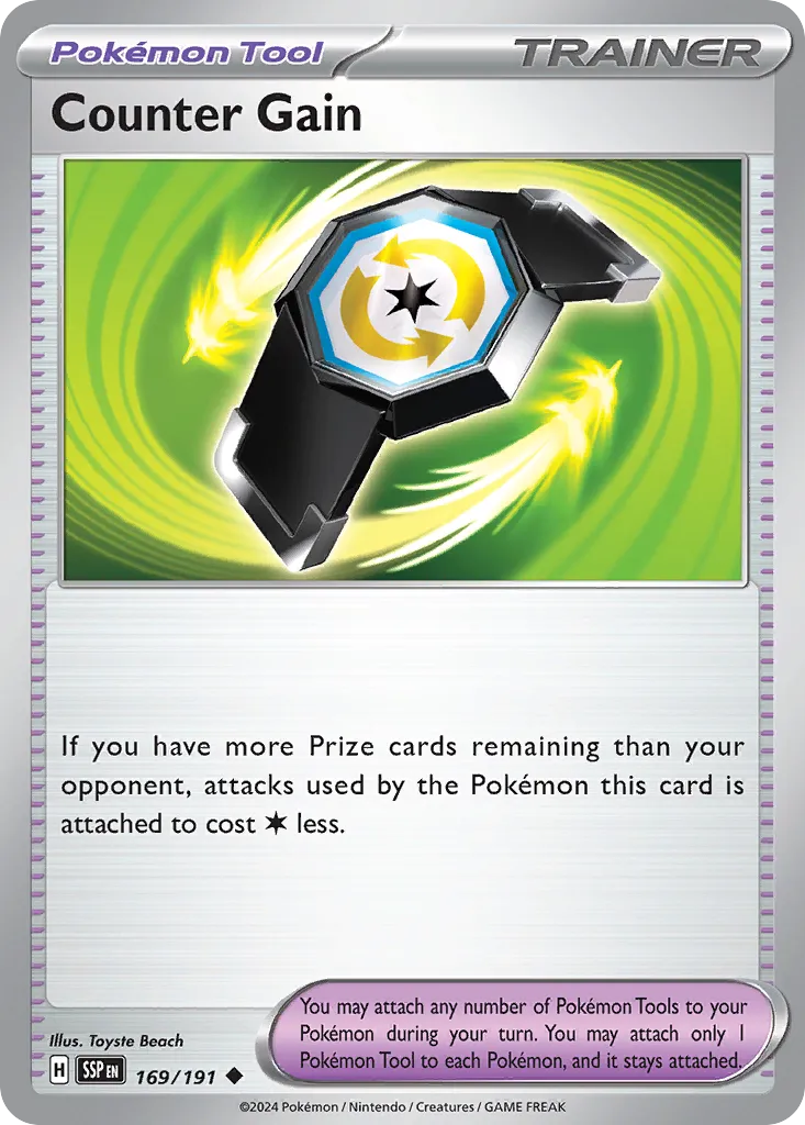 Counter Gain 169/252 — Surging Sparks (English Pokémon TCG card)