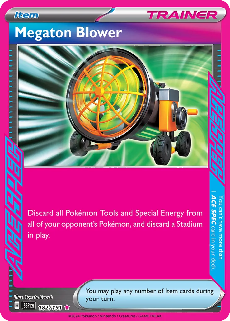 Megaton Blower 182/252 — Surging Sparks (English Pokémon TCG card)