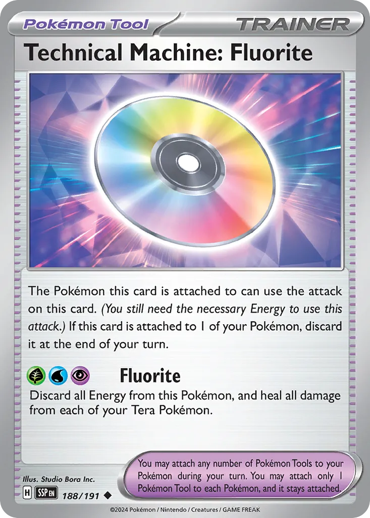 Technical Machine: Fluorite 188/252 — Surging Sparks (English Pokémon TCG card)