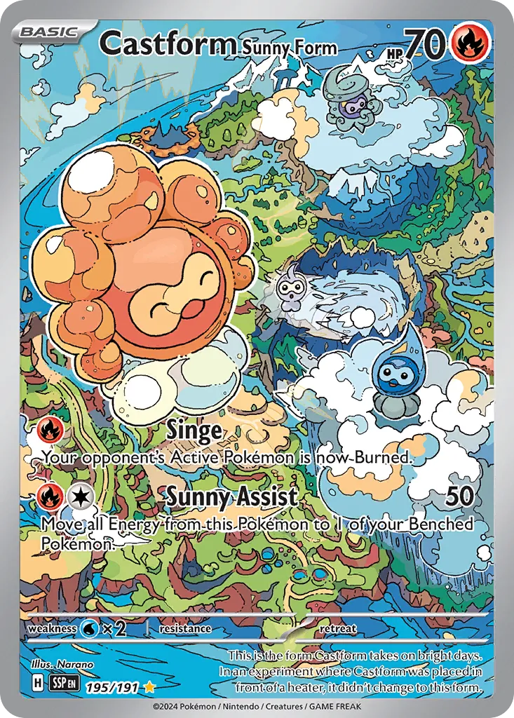Castform Sunny Form 195/252 — Surging Sparks (English Pokémon TCG card)