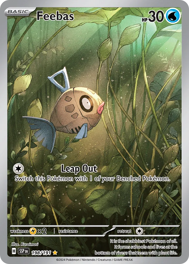 Feebas 198/252 — Surging Sparks (English Pokémon TCG card)