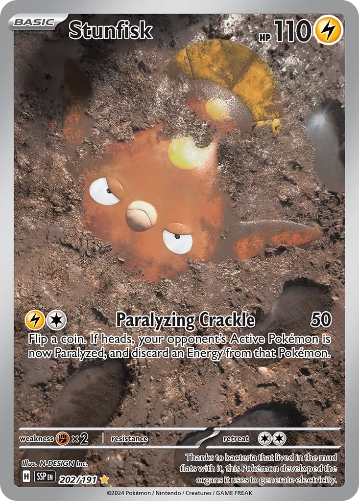 Stunfisk 202/252 — Surging Sparks (English Pokémon TCG card)