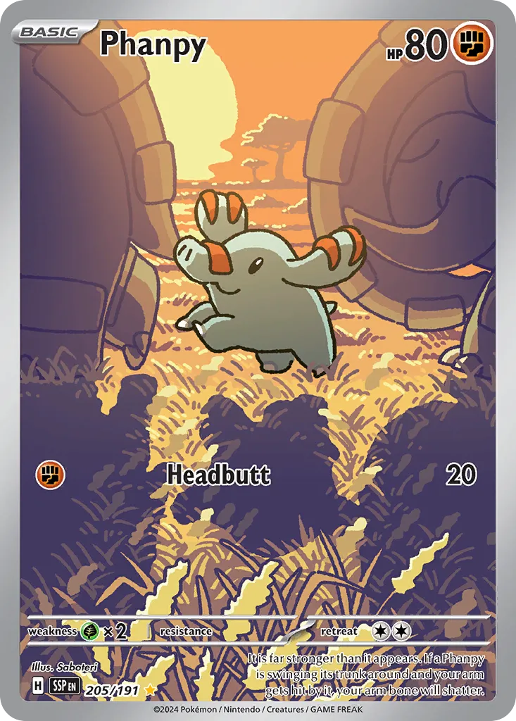 Phanpy 205/252 — Surging Sparks (English Pokémon TCG card)