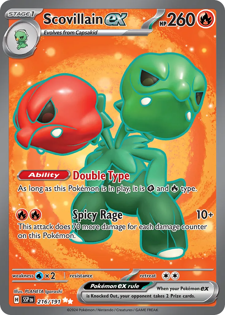 Scovillain ex 216/252 — Surging Sparks (English Pokémon TCG card)