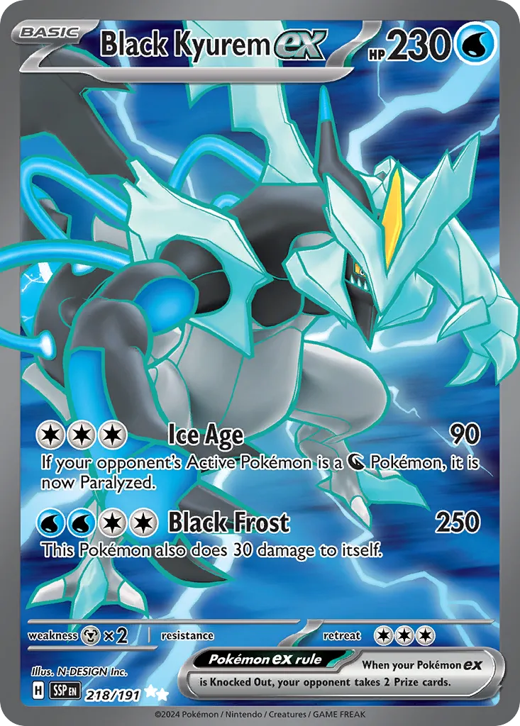 Black Kyurem ex 218/252 — Surging Sparks (English Pokémon TCG card)