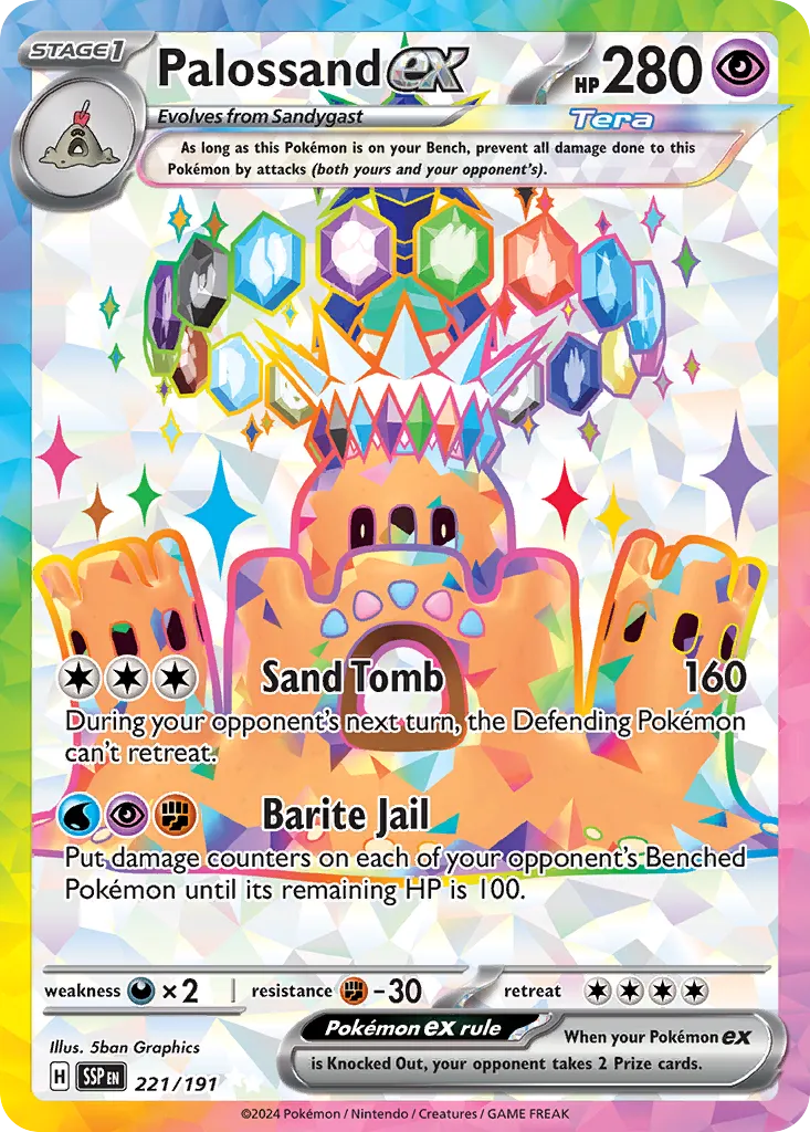 Palossand ex 221/252 — Surging Sparks (English Pokémon TCG card)