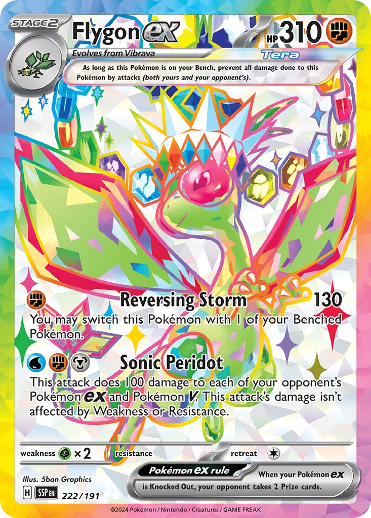 Flygon ex 222/252 — Surging Sparks (English Pokémon TCG card)