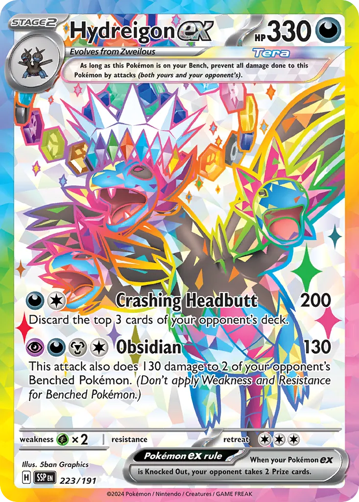 Hydreigon ex 223/252 — Surging Sparks (English Pokémon TCG card)