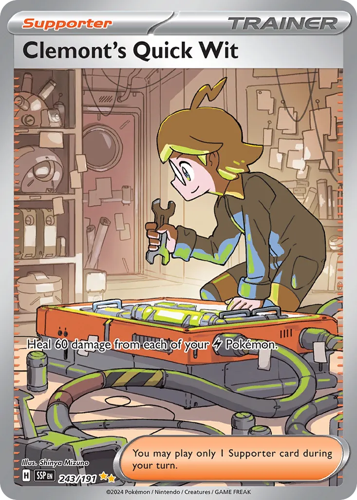 Clemont's Quick Wit 243/252 — Surging Sparks (English Pokémon TCG card)
