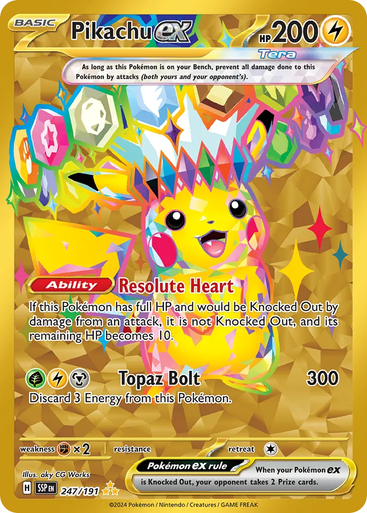 Pikachu ex 247/252 — Surging Sparks (English Pokémon TCG card)