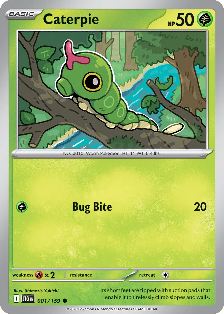 Caterpie 001/190 — Journey Together (English Pokémon TCG card)