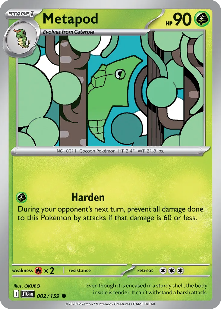 Metapod 002/190 — Journey Together (English Pokémon TCG card)