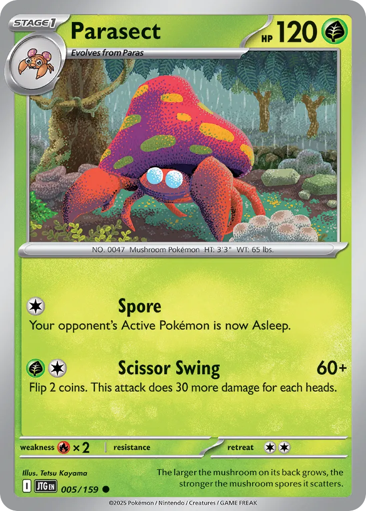 Parasect 005/190 — Journey Together (English Pokémon TCG card)