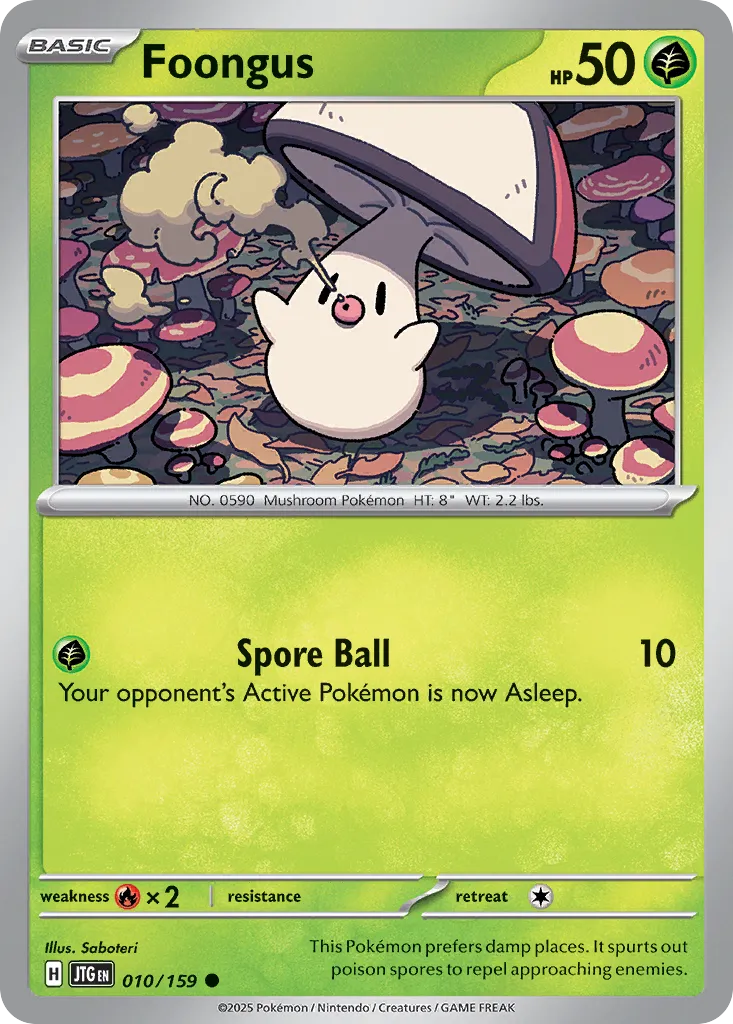 Foongus 010/190 — Journey Together (English Pokémon TCG card)