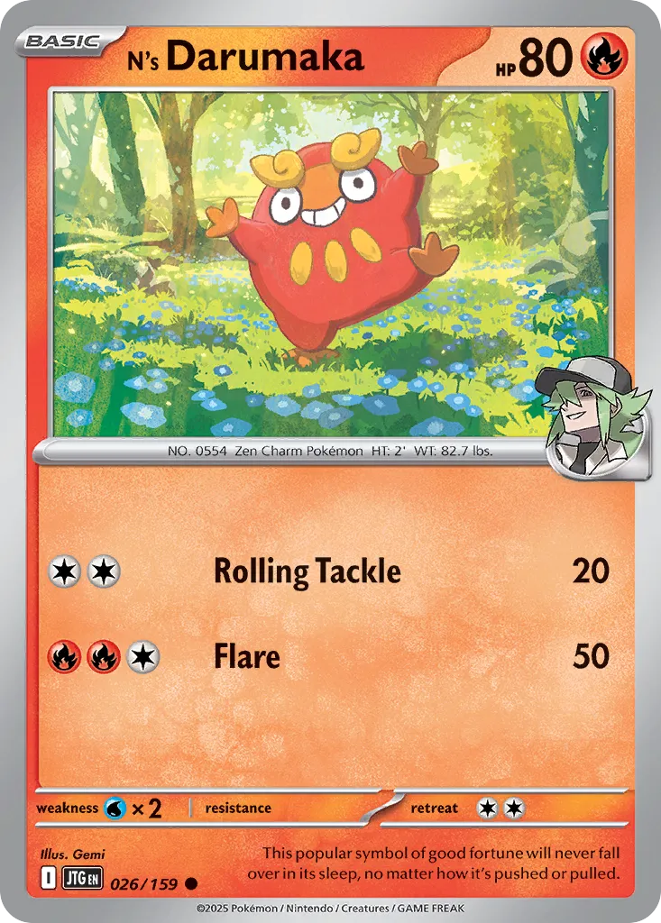 N's Darumaka 026/190 — Journey Together (English Pokémon TCG card)