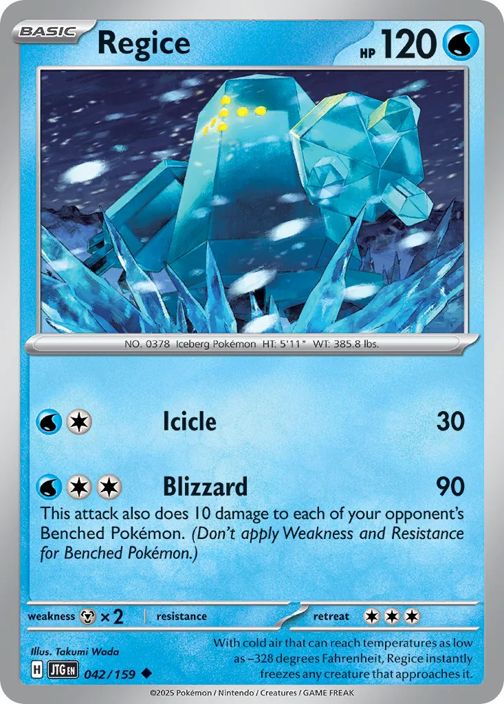 Regice 042/190 — Journey Together (English Pokémon TCG card)