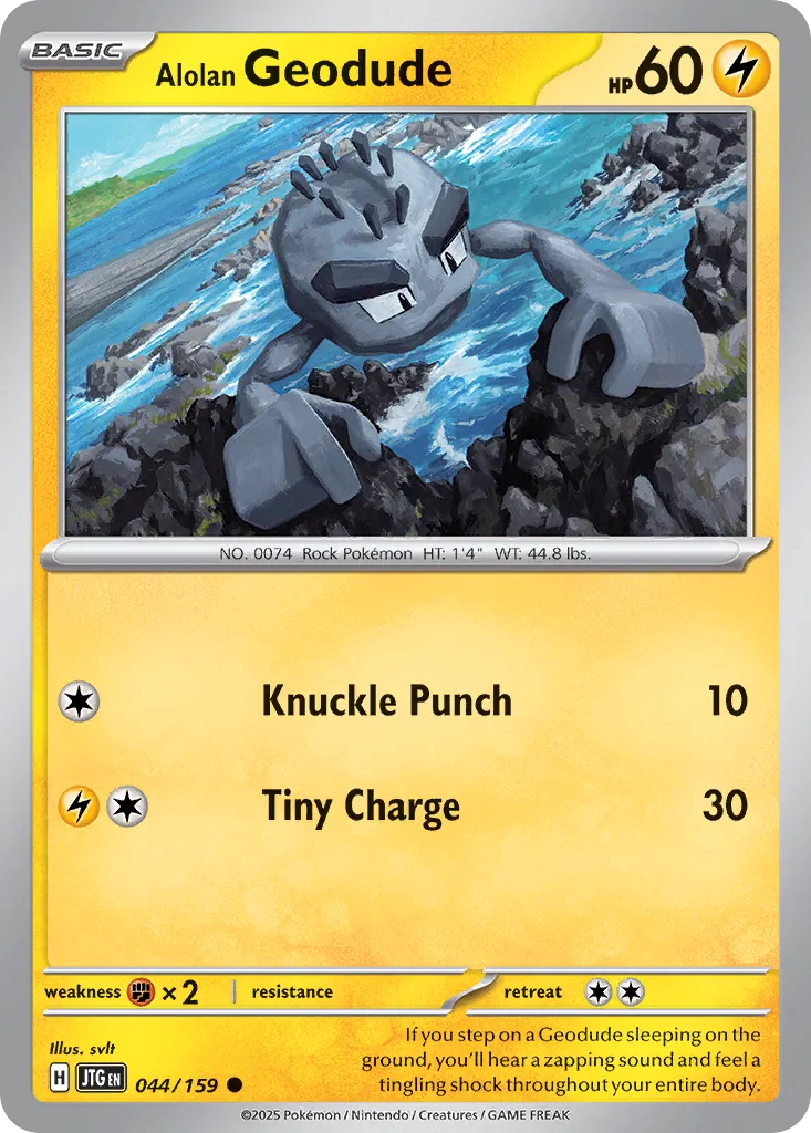 Alolan Geodude 044/190 — Journey Together (English Pokémon TCG card)
