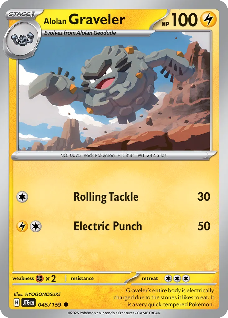 Alolan Graveler 045/190 — Journey Together (English Pokémon TCG card)
