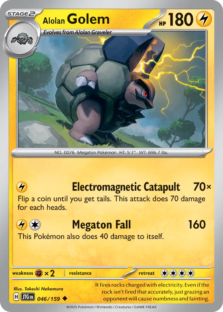 Alolan Golem 046/190 — Journey Together (English Pokémon TCG card)