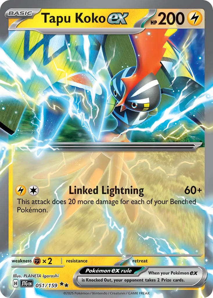 Tapu Koko ex 051/190 — Journey Together (English Pokémon TCG card)