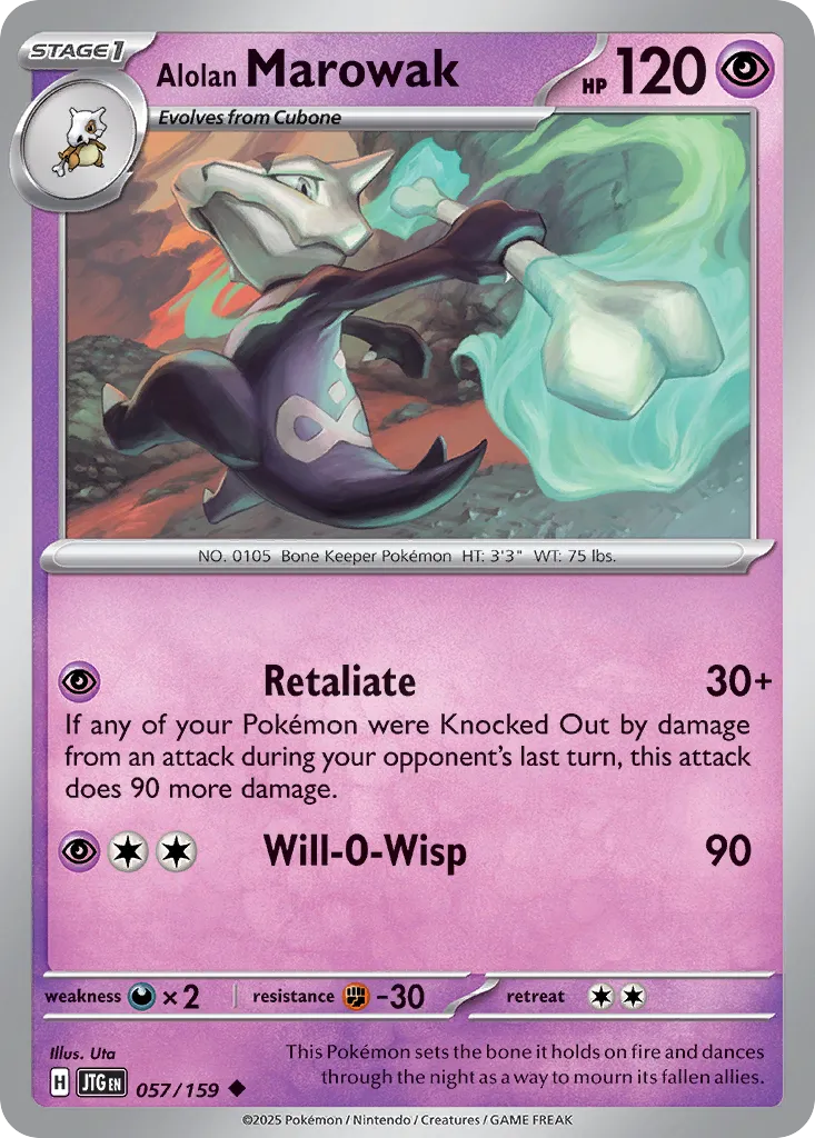 Alolan Marowak 057/190 — Journey Together (English Pokémon TCG card)