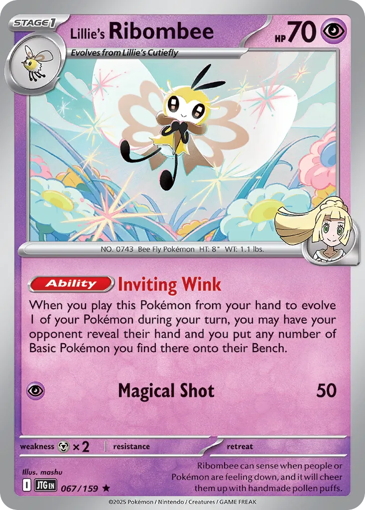 Lillie's Ribombee 067/190 — Journey Together (English Pokémon TCG card)