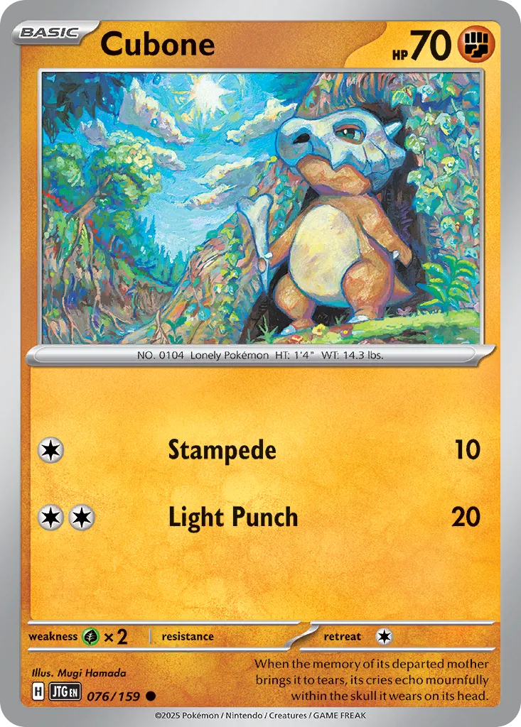 Cubone 076/190 — Journey Together (English Pokémon TCG card)