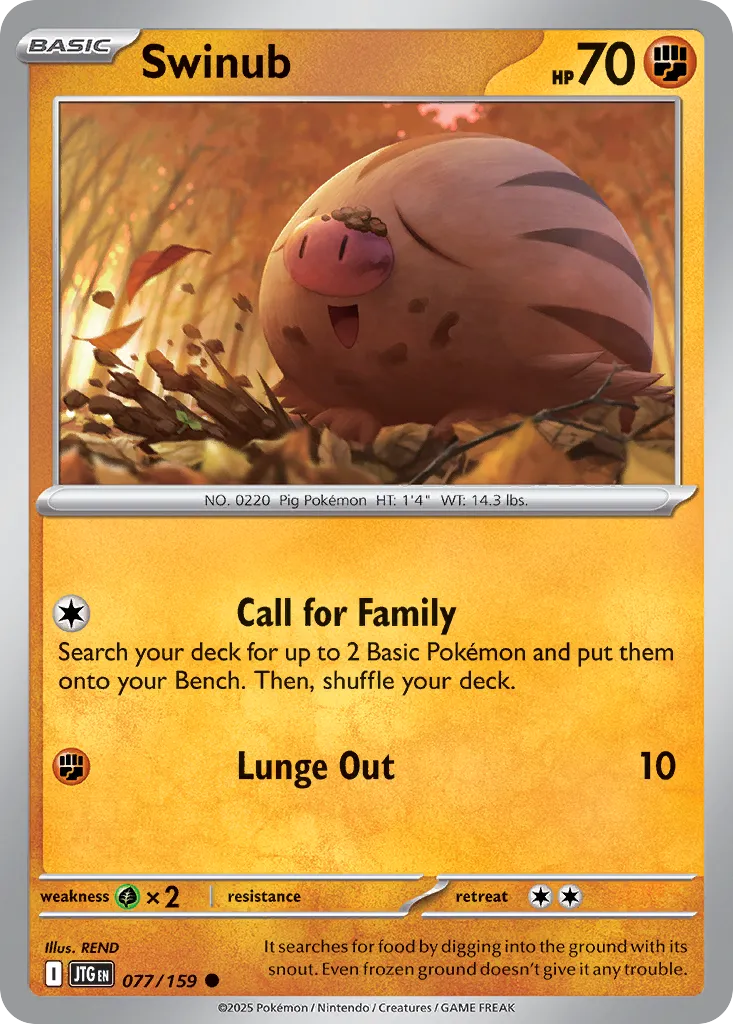 Swinub 077/190 — Journey Together (English Pokémon TCG card)