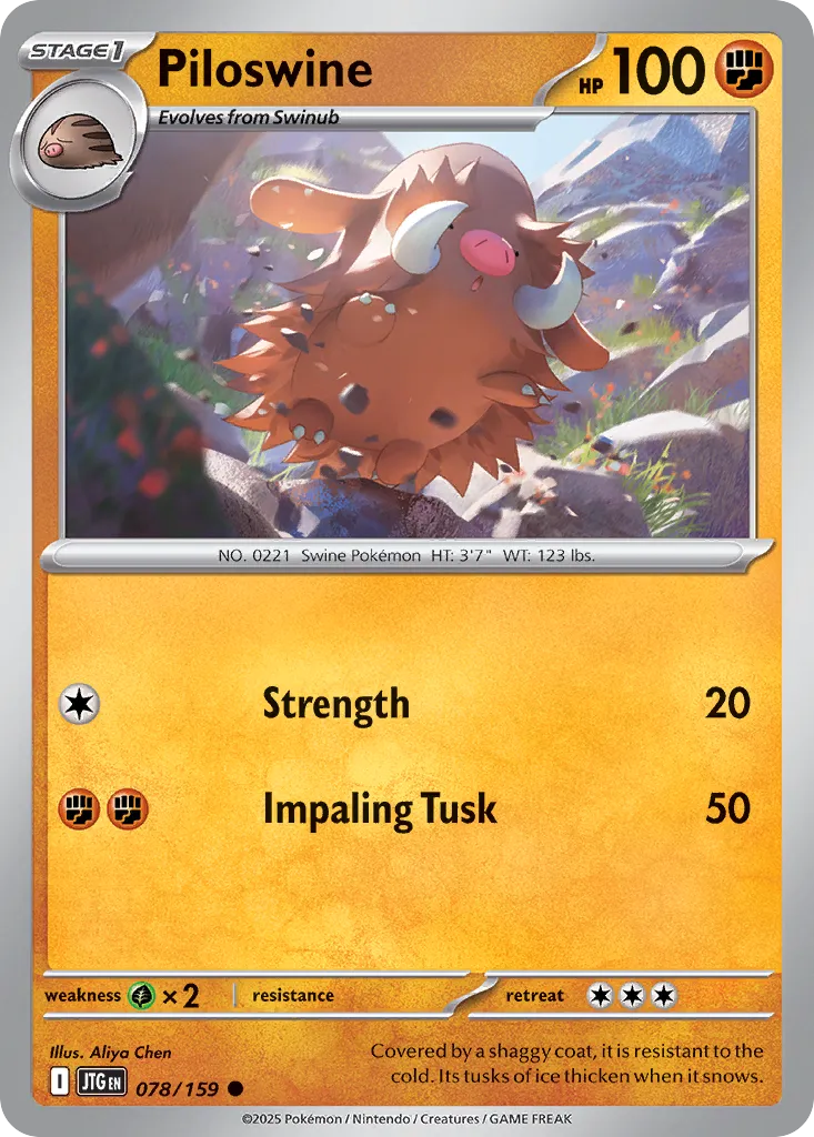Piloswine 078/190 — Journey Together (English Pokémon TCG card)
