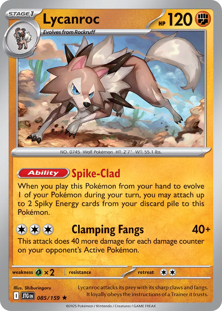 Lycanroc 085/190 — Journey Together (English Pokémon TCG card)