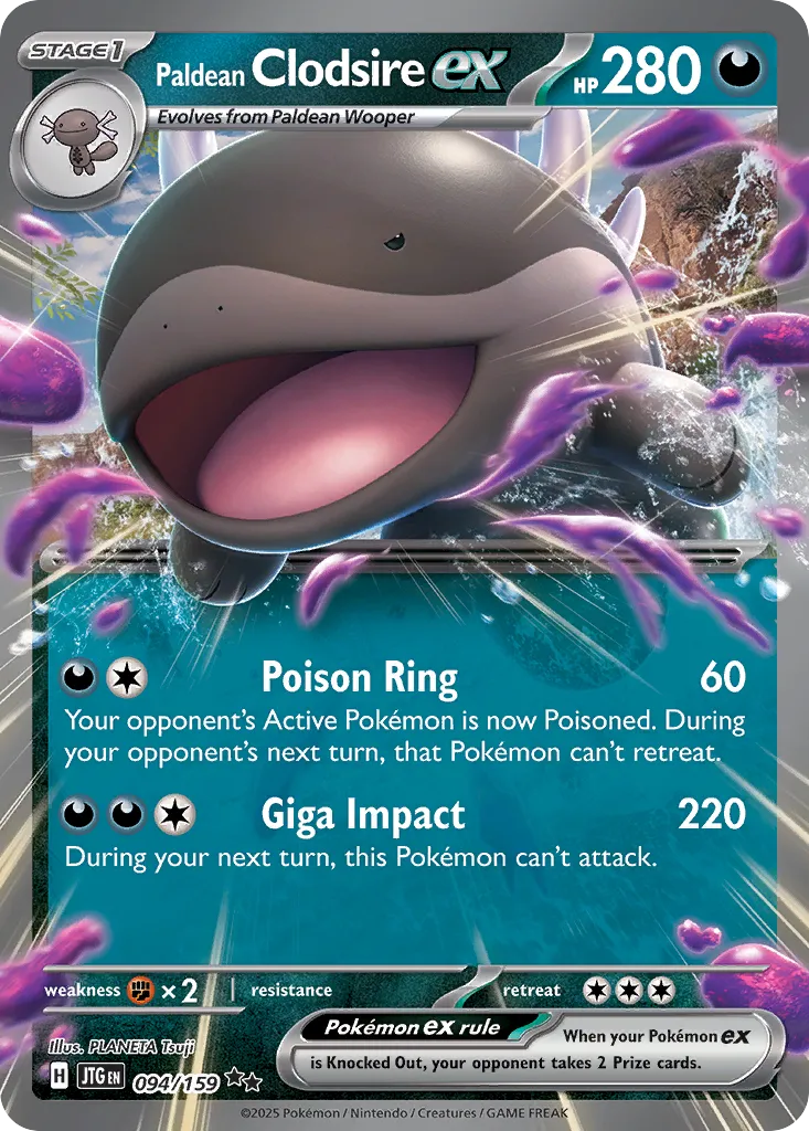 Paldean Clodsire ex 094/190 — Journey Together (English Pokémon TCG card)